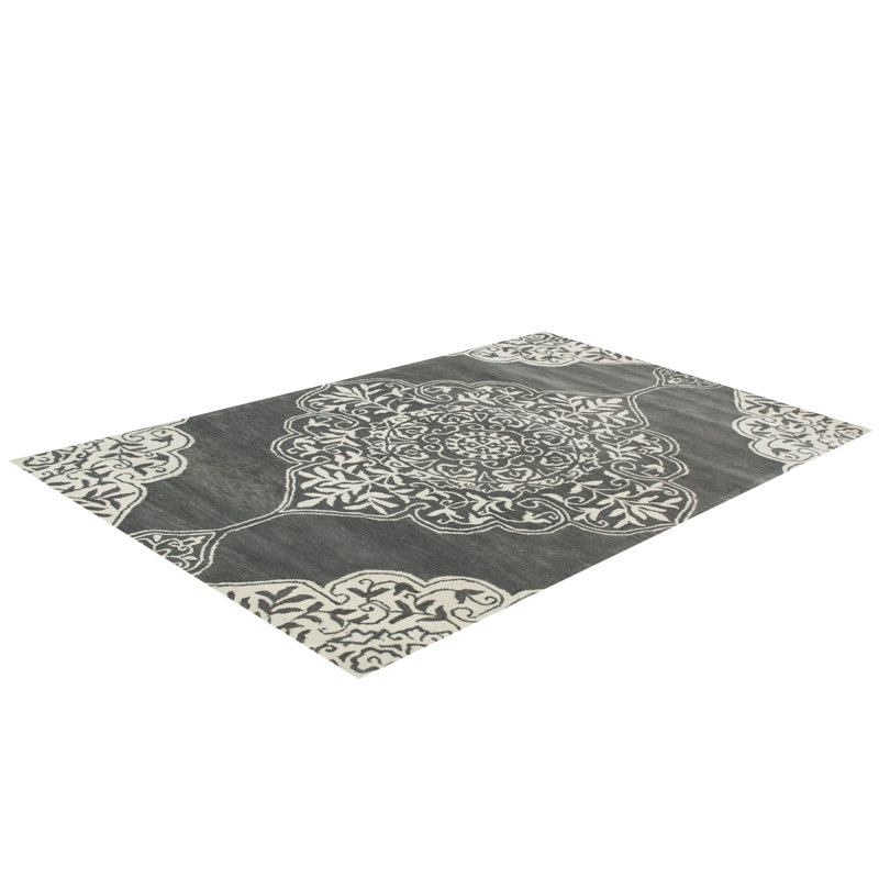 Bakero Kirman HandTufted Grey Area Rug Wayfair.co.uk